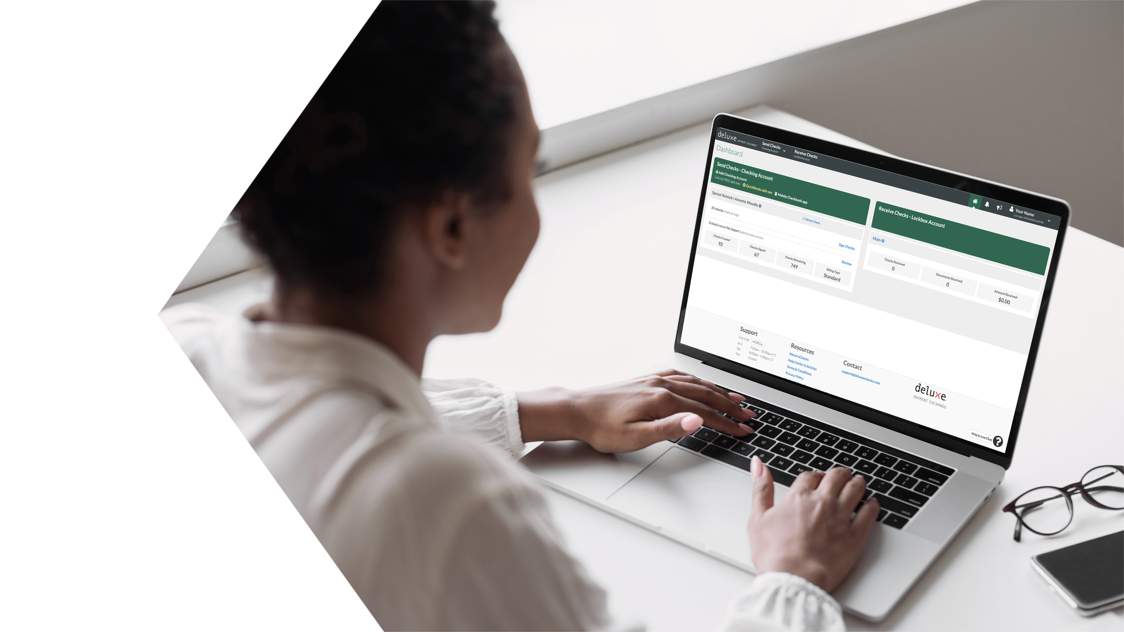 Healthcare woman on computer